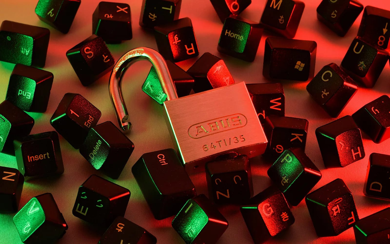 Close-up of a lock and security device