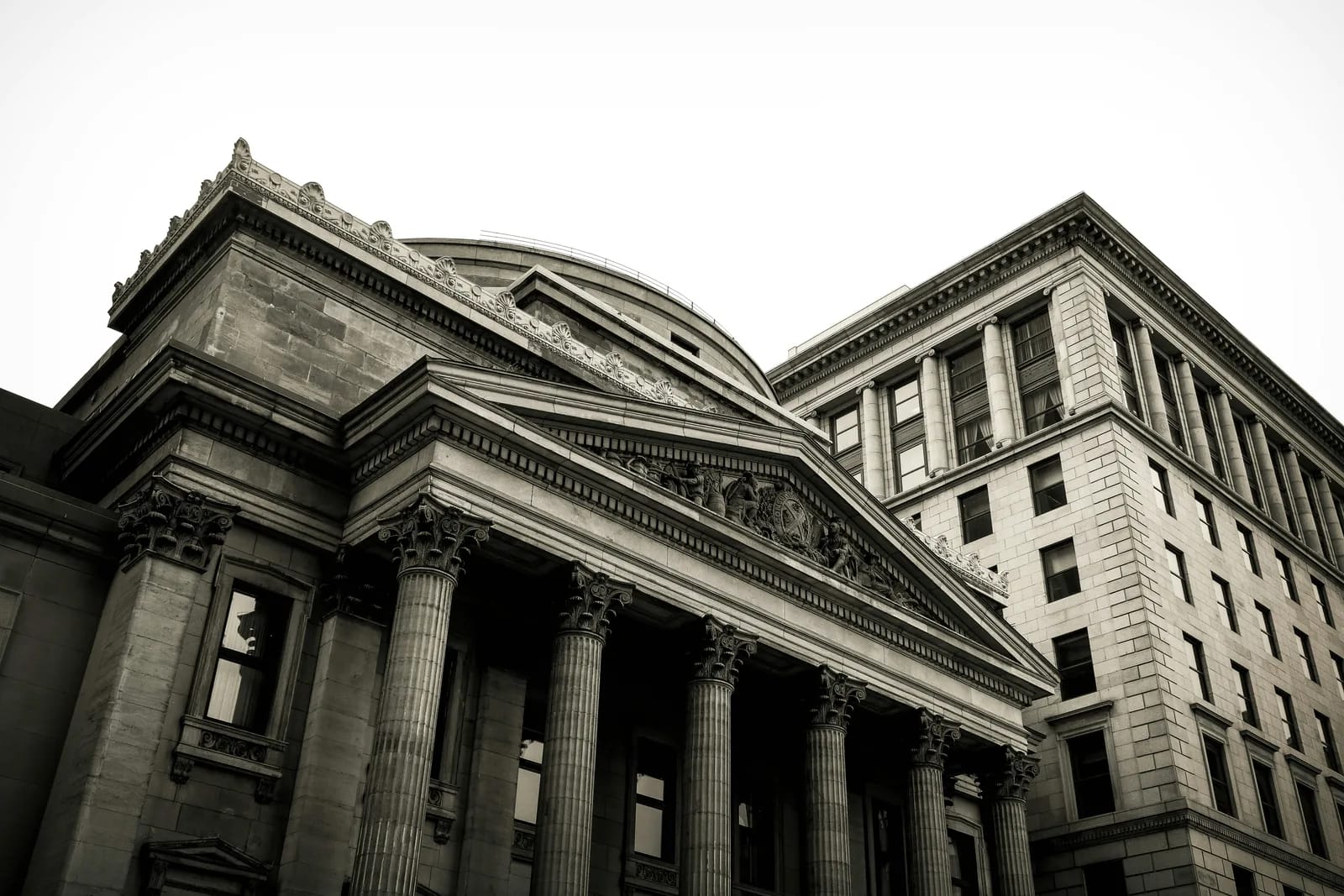 Exterior of a classical financial institution building