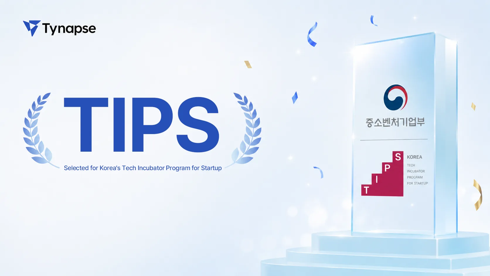 Tynapse selected for the Ministry of SMEs and Startups TIPS program - recommended by Mashup Ventures